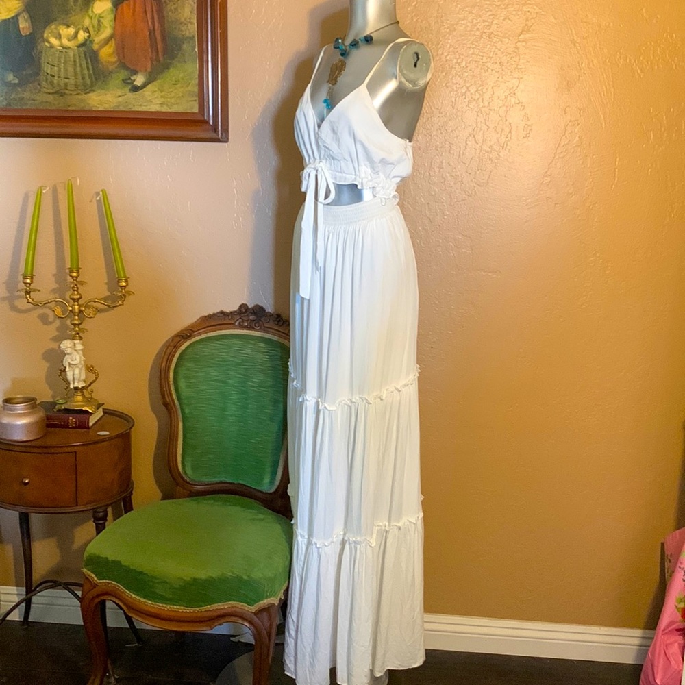 NWT Dress Day White Maxi Dress.  Sz L